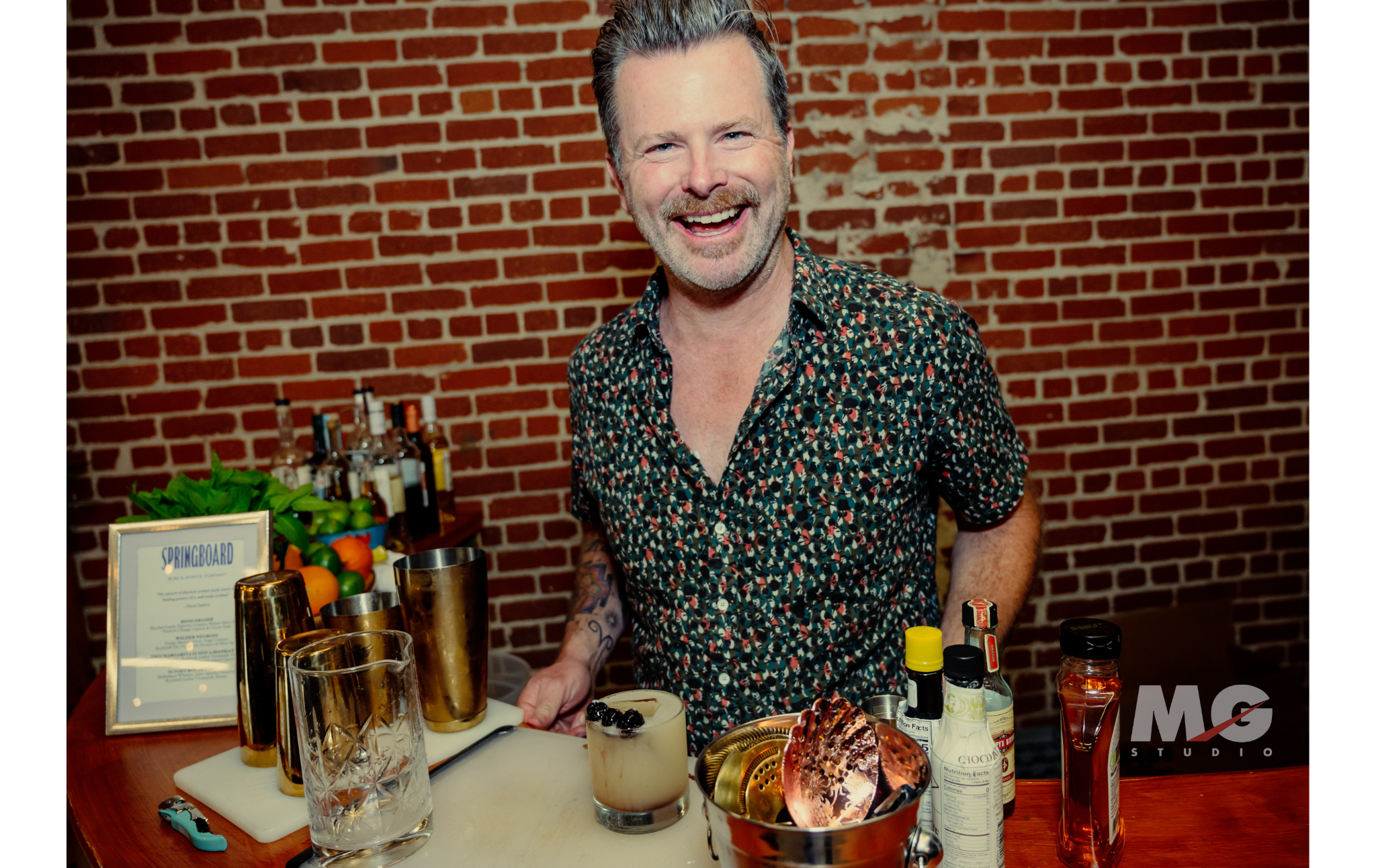 Tasting Event at MG Studio - custom bar with custom cocktails