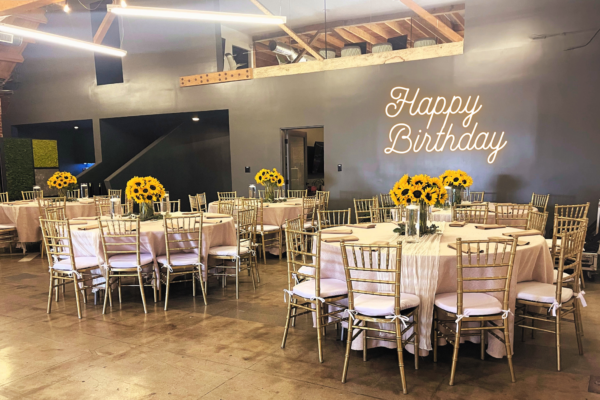 MG Studio 30th Birthday Tablescape Sunflowers