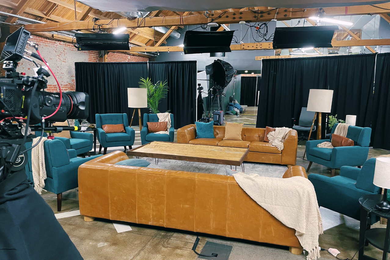 MG Studio Production Interview Set Couches